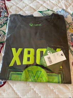 NWT XBox T Shirt Size 10 Black With Green Lettering